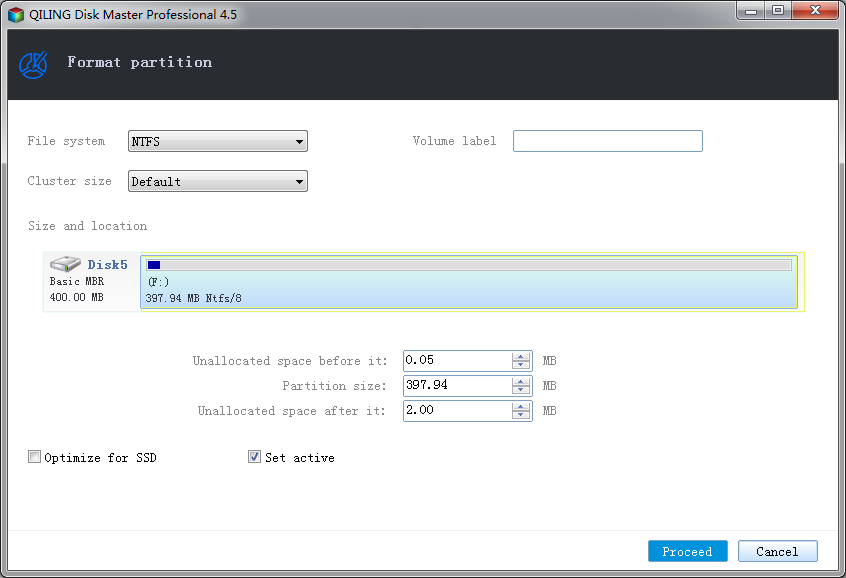  format hard drive using Qiling disk master