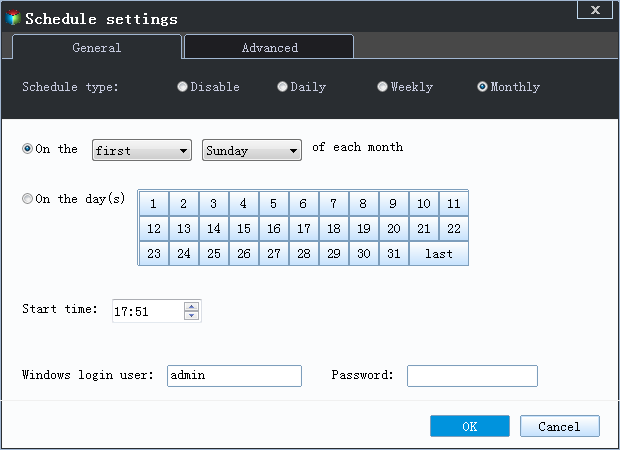 monthly schedule