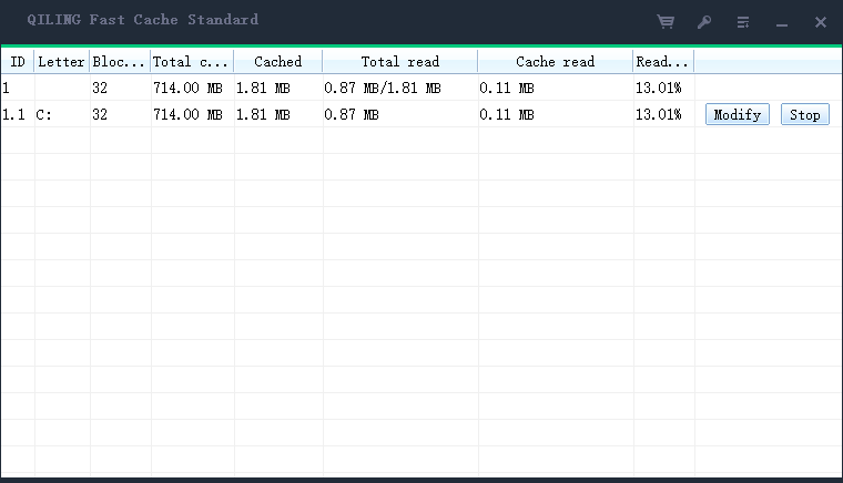 Show cache data info