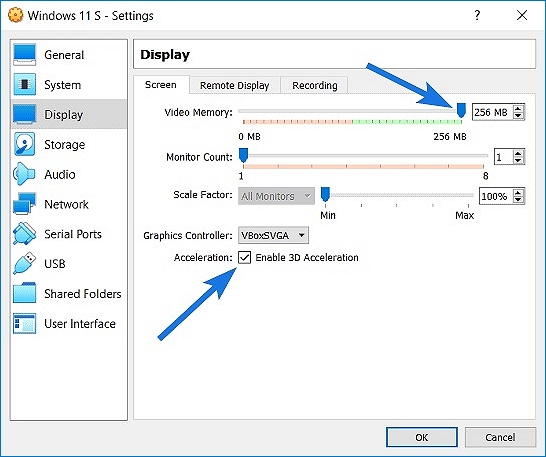 set video memory as 25mb