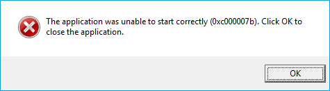 this application was unable to start correctly