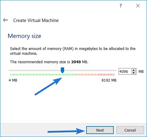 assign virtual machine ram memory