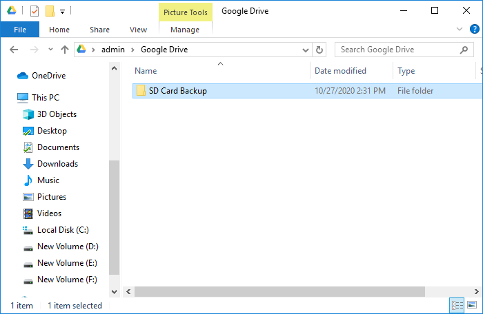 Backup SD Card with Google Drive Folder