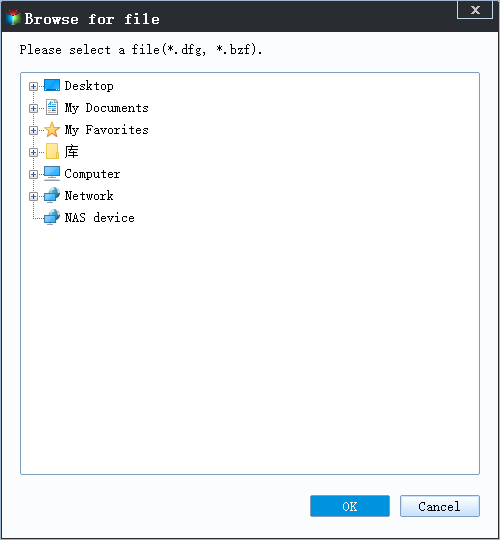 system recovery browse for file