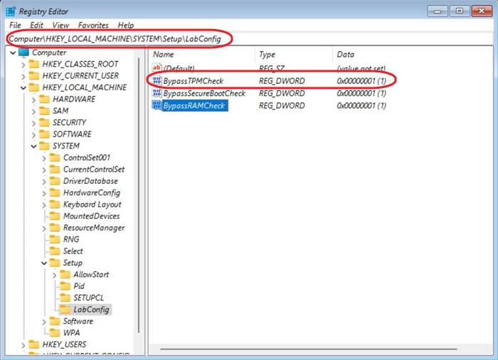 bypass tpm 2.0 in registry window