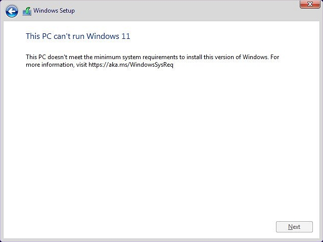 this pc can't run windows 11