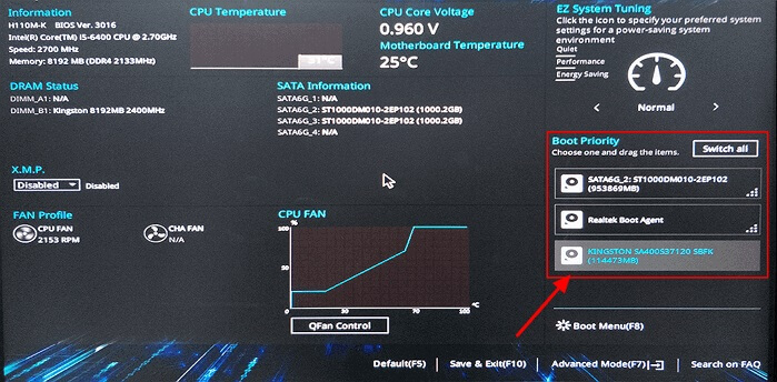 Change BIOS boot order