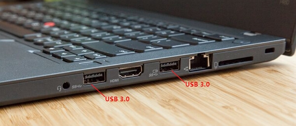 Connect external hard drive to USB 3.0 port