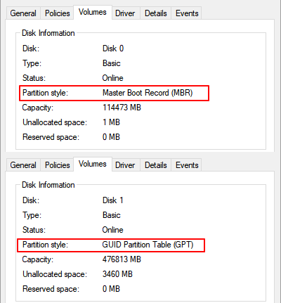 check disk partition style - 2