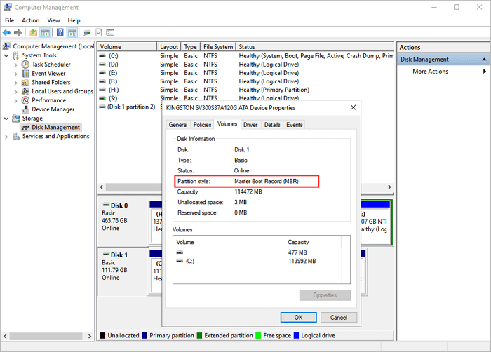 How to check the partition style