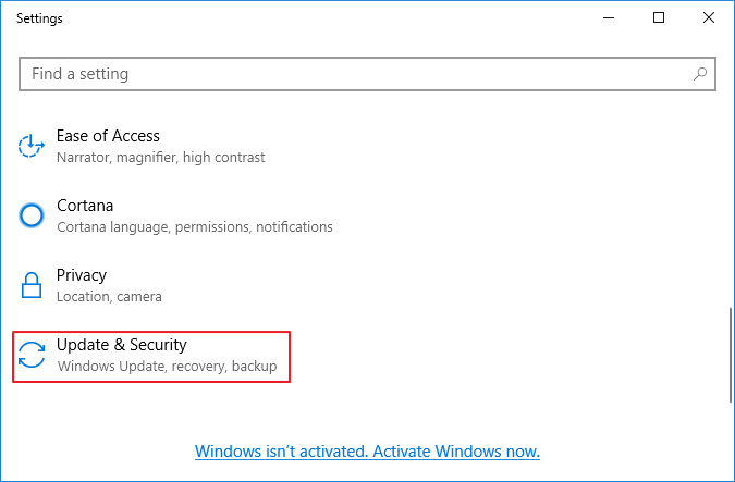 Open Windows settings