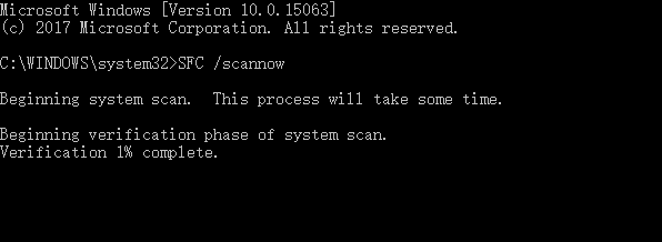use sfc scannow to repair system files