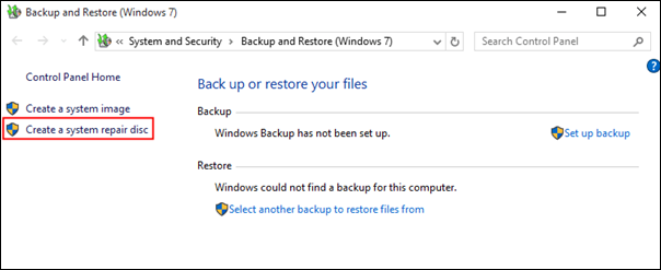 create system repair disc