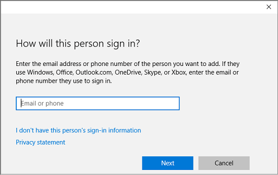 create new user account in windows 10 to fix corrupt user profile