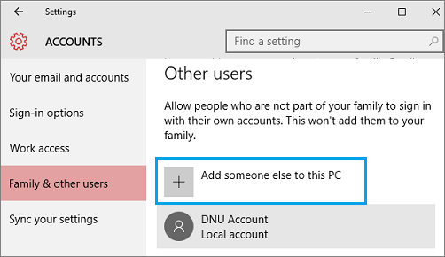 create new user account in windows 10 to fix corrupt user profile