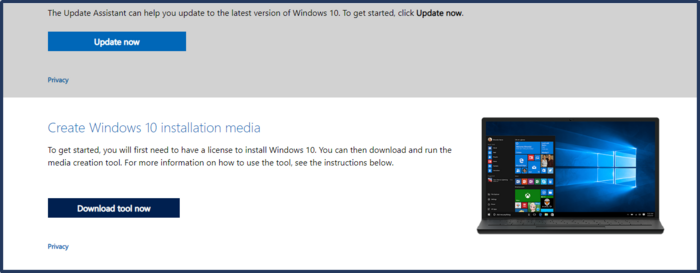 create windows 10 installation media