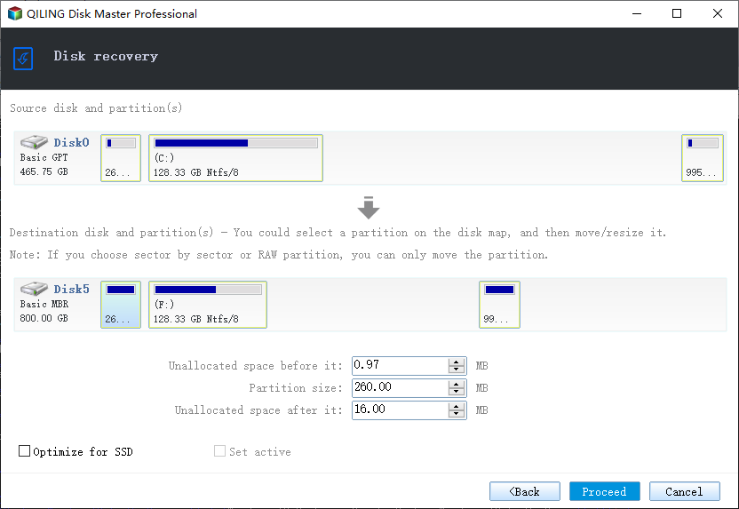 Start transferring system to the new computer