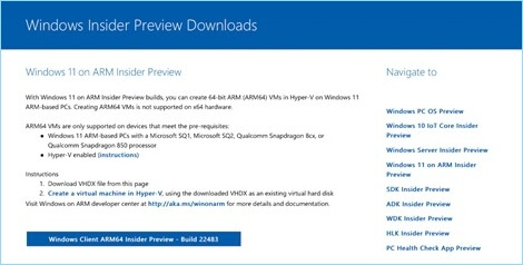 download windows 11 arm iso with insider preivew