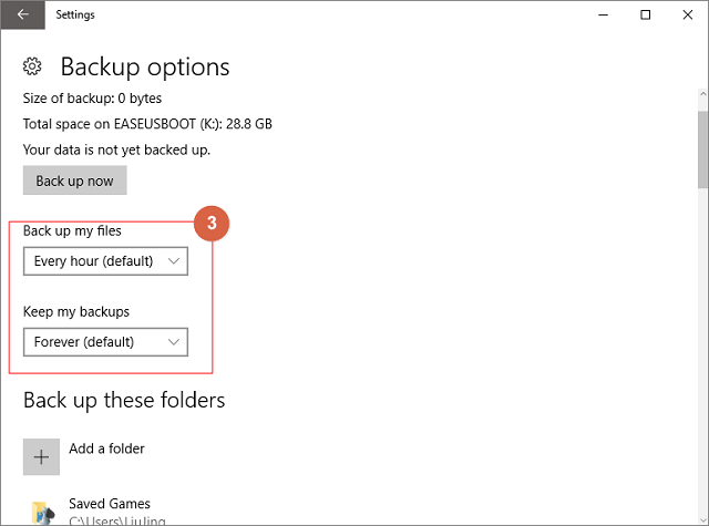 back up Windows 11 files with File History