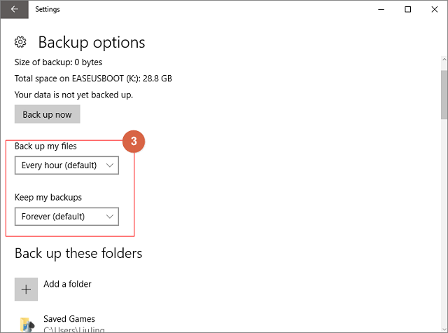 backup windows 11 using file history step 3