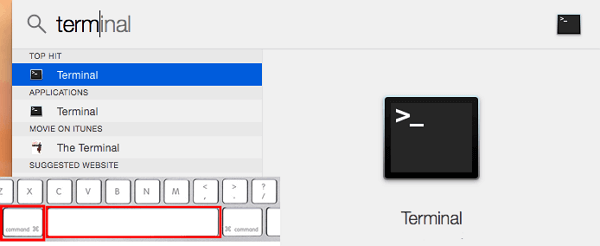 Bring up Terminal to run Command Line for USB formatting.