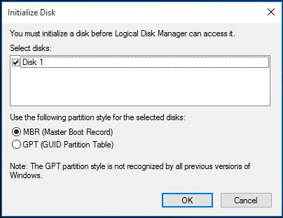 initialize disk