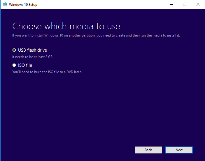 create windows installation media to reinstall Windows 10 on ssd