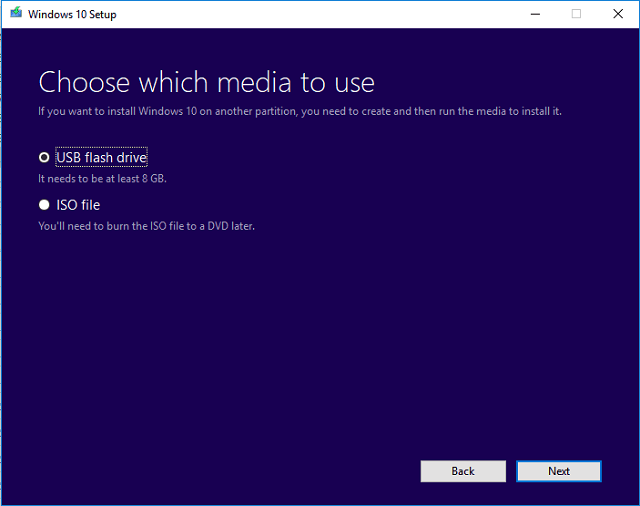 install windows 10 media