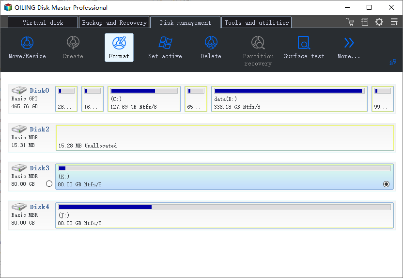 resize unallocated space