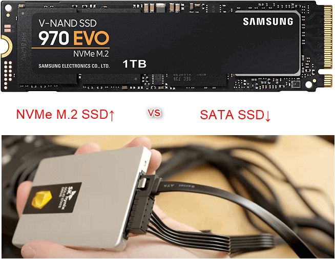 NVMe M.2 SSD vs SATA SSD size