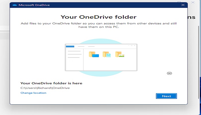 Open OneDrive folder