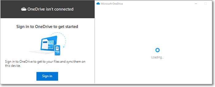 onedrive isnt connected