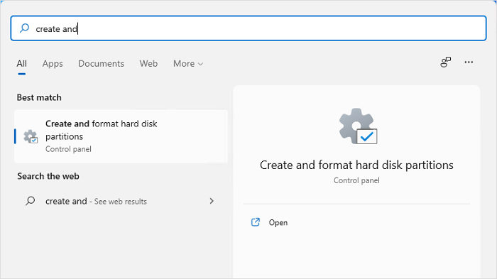 Create and format hard disk
