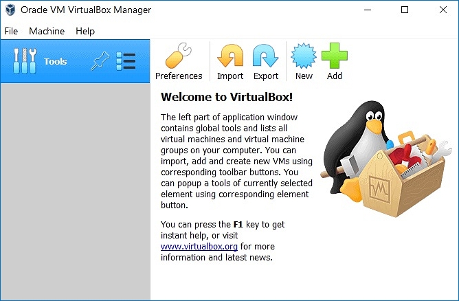 open virtualbox vm manager
