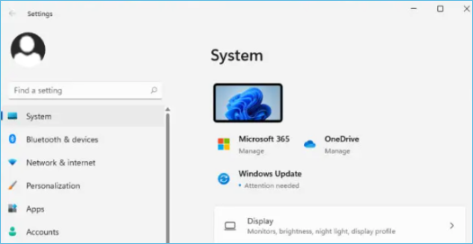 open Windows settings