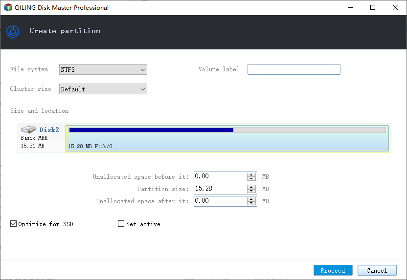 create partition step 2