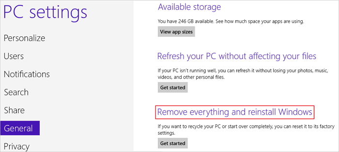 delete everything on Windows 8 - 1