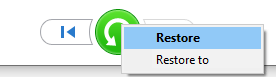 click restore to