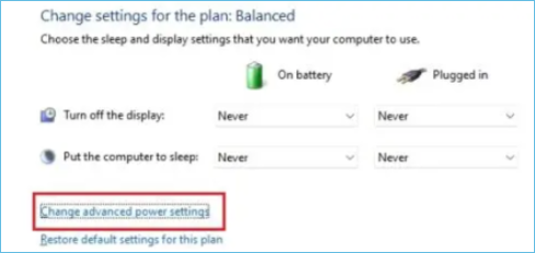 select power settings option