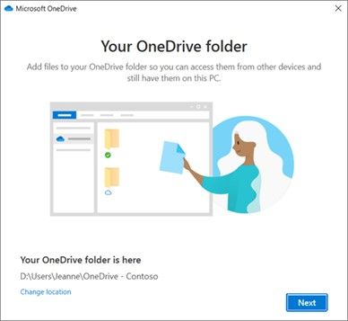 setup onedrive