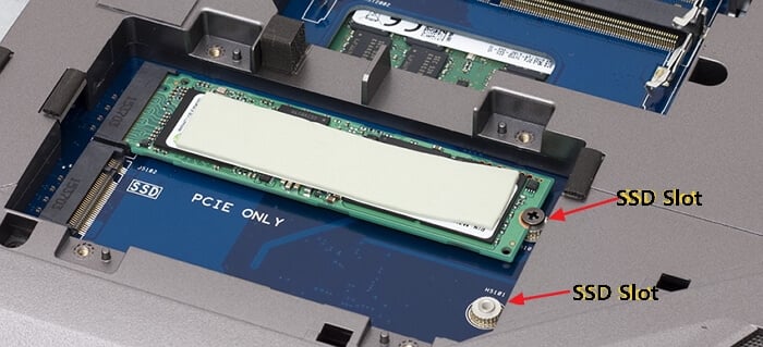 Check SSD slot on laptop