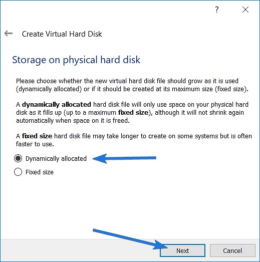 storage on physical hard disk
