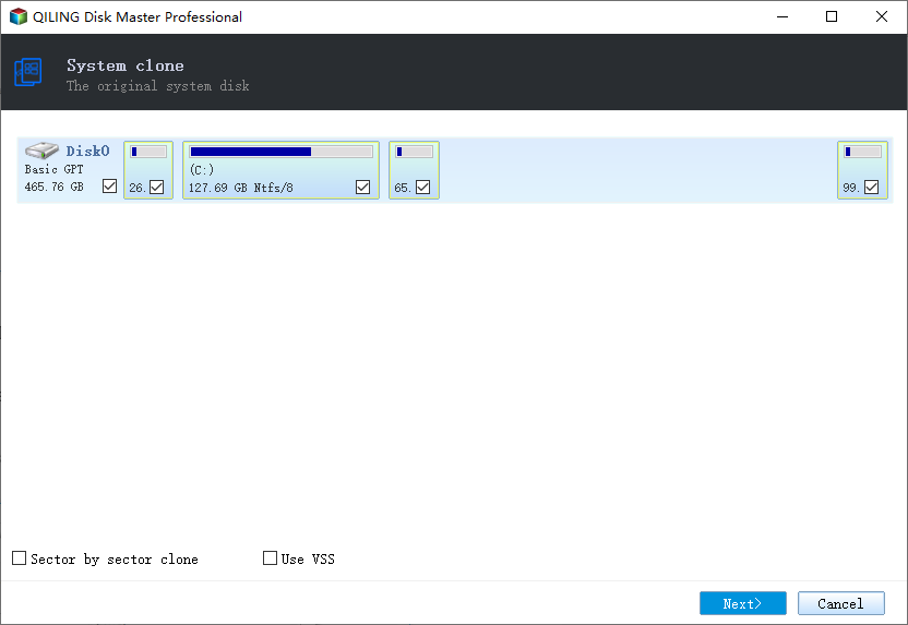 select the hard drive that you want to clone