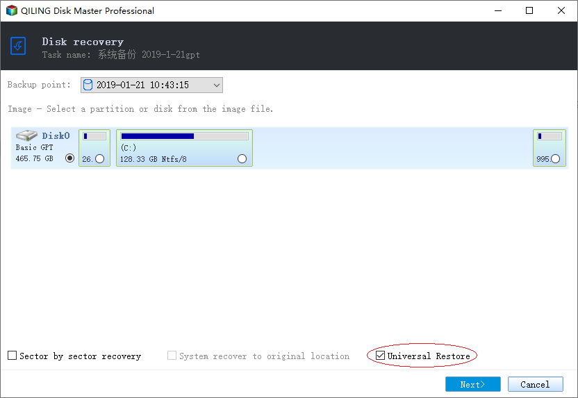 Start transferring system to the new computer.