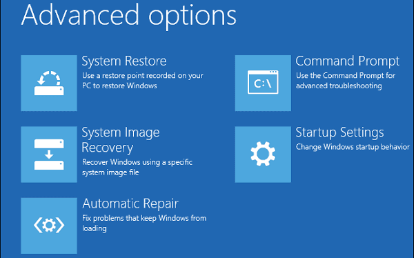 click command prompt in the boot screen