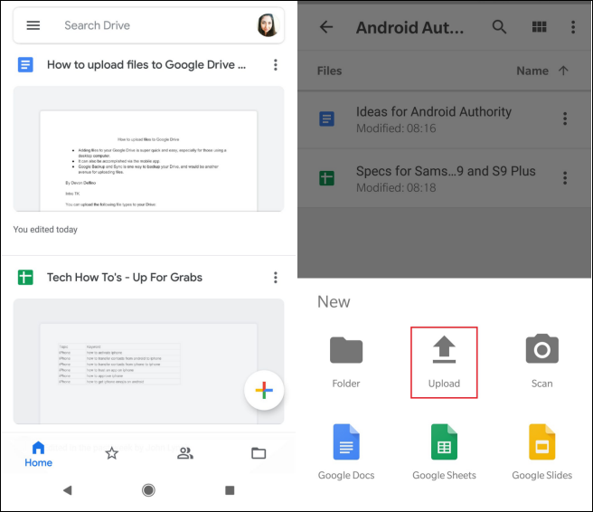 Upload Files to Google Drive