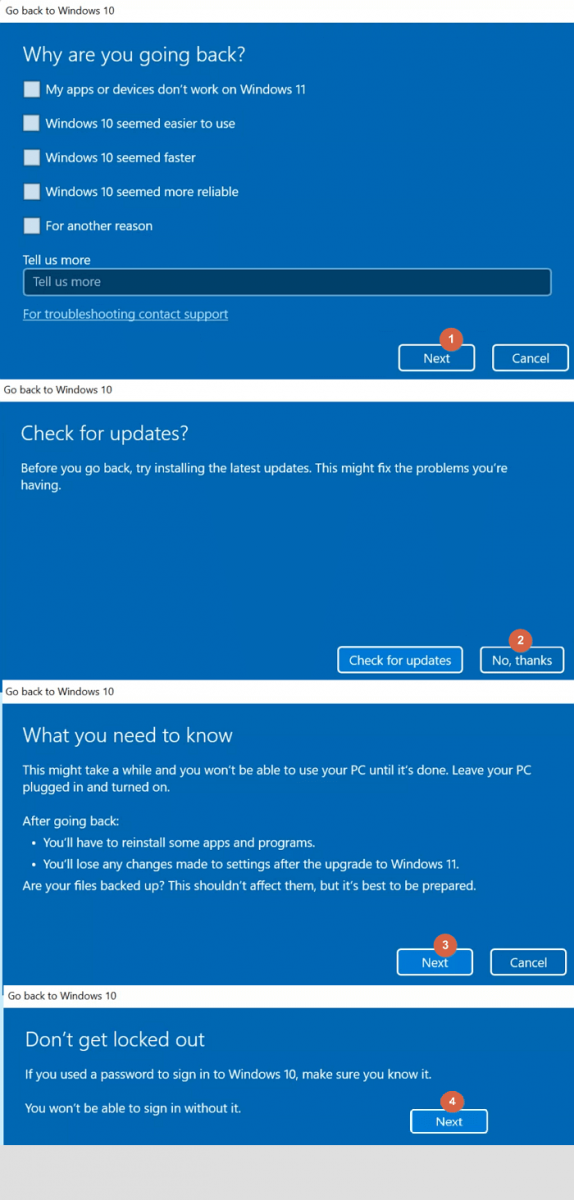 windows 10 rollback from windows 11 step 2