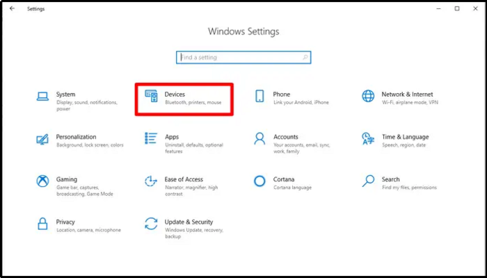 windows setting