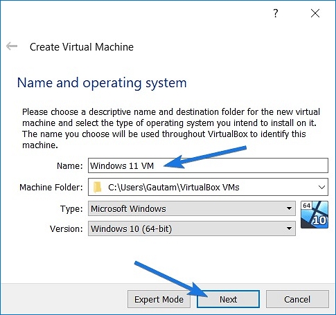 windows 11 vm 64 bit