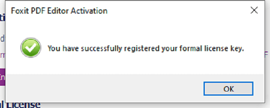 License confirmation prompt